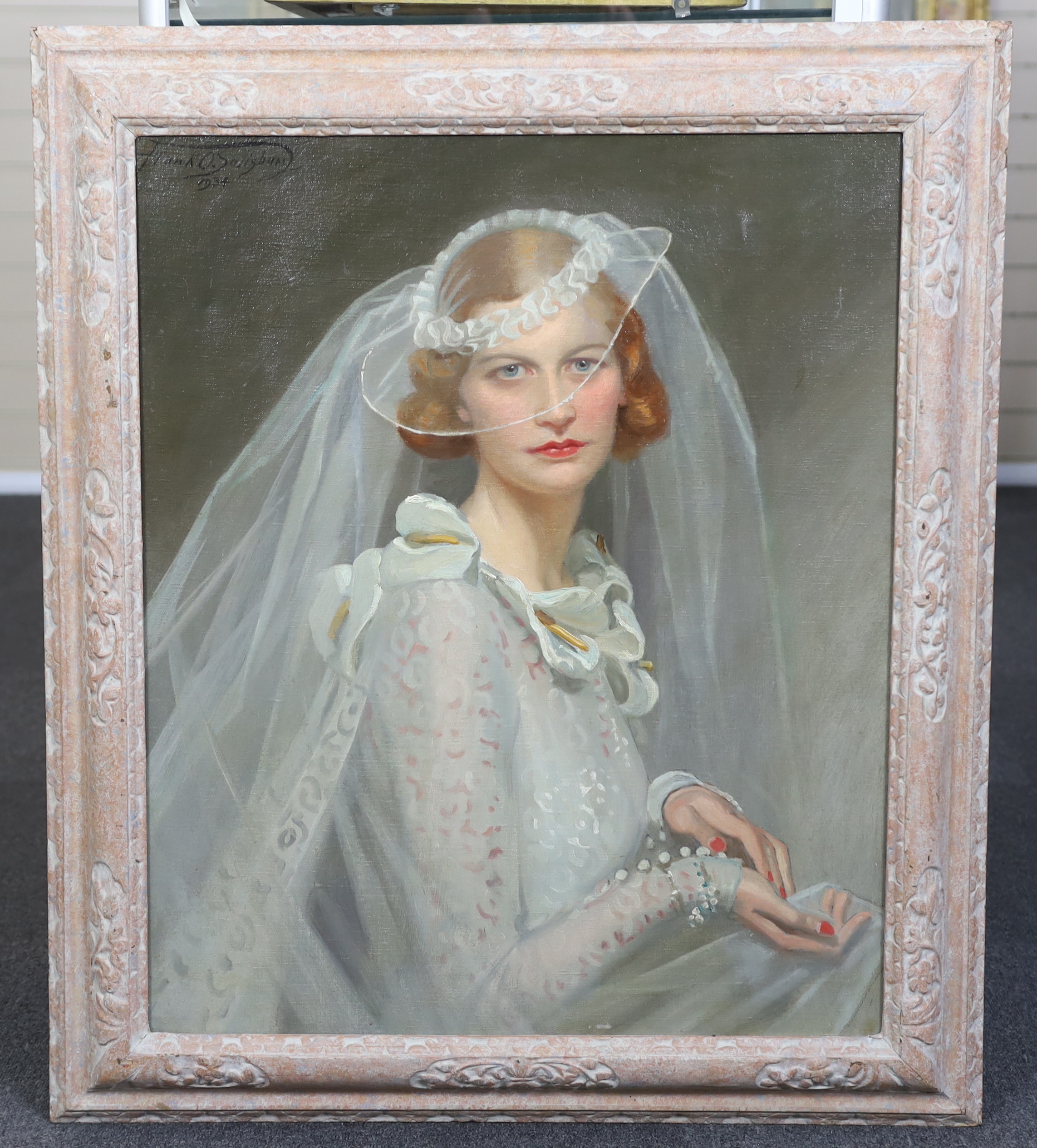 Frank O. Salisbury (English, 1874-1962), Portrait of a bride, oil on canvas, 73 x 60cm